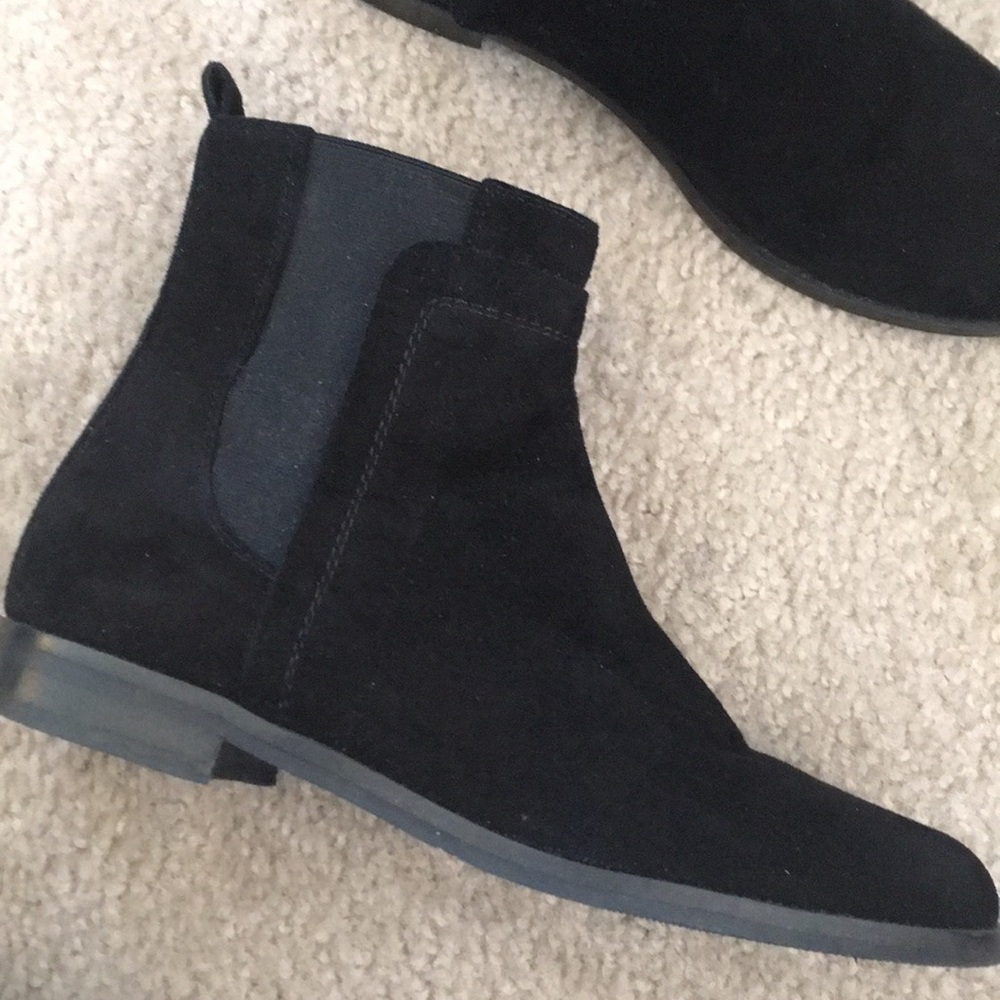 Zara black ankle suede leather boots size 7